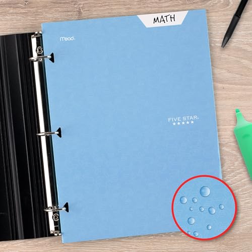 Five Star 4-Pocket Folder Set - 6 Assorted Colors, Fits 3-Ring Binders, Holds 8.5x11 Paper, Black/Blue/Red/Green/Purple/White