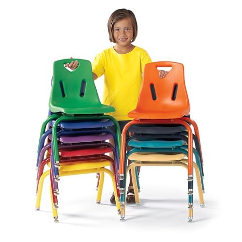 Jonti-Craft Berries 8118JC1003 Stacking Chair with Powder-Coated Legs, 8" Height, Blue