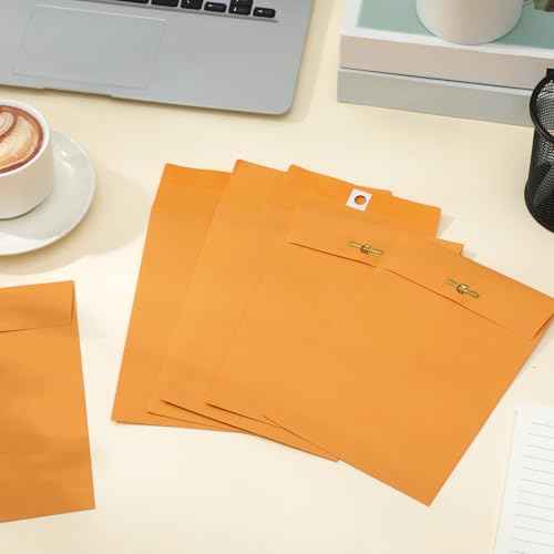 Teling 50 Pcs 5 x 7.5 Manilla Envelopes Clasp Kraft Catalog with Closure for Storing Mailing 28 lb Kraft Envelope Paper for Office Document School Business Home