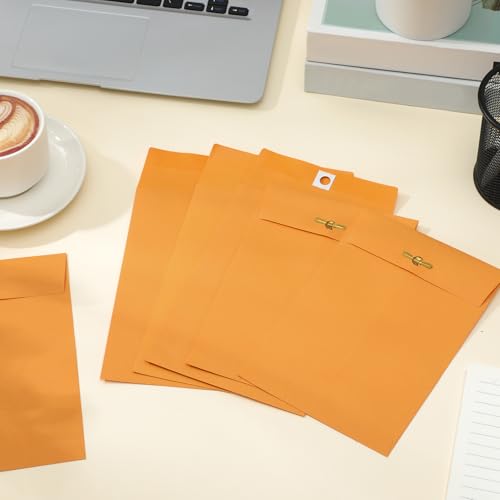 Yellow 5x7.5 Inch Manilla Clasp Envelopes Kraft Closure Bulk of 50