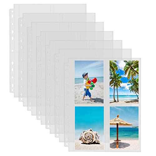 Sooez 30 Pack Heavy Duty Photo Sleeves for 3 Ring Binder (240 Pictures), 3.5x5 Plastic Album Refill Pages, Clear Archival Sleeves, Seed Binder Pages 8.5x11