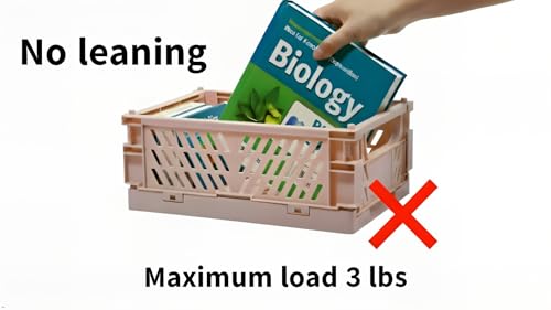 Pastel Plastic Storage Crates Set of 4 - Foldable Colorful Organizer Baskets for Bedroom, Office & Home (Pink, Blue, Green, Yellow, Medium)