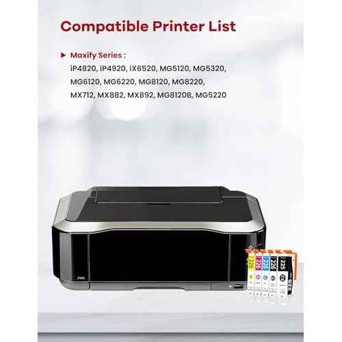 225 226 Ink Cartridges High-Yield Replacement for Canon PGI-225 CLI-226 PGI225 CLI226 Ink Cartridges Maxify MG6220 MG6120 MG5320 MX882 MX892 Printer Ink 5-Pack (PGBK BK C M Y)