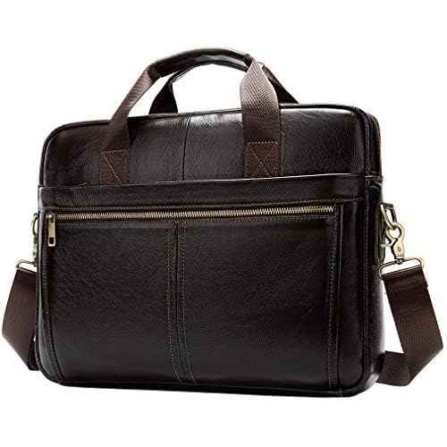 Hebetag Small Leather Shoulder Bag Crossbody Pack for Men Outdoor Travel Business