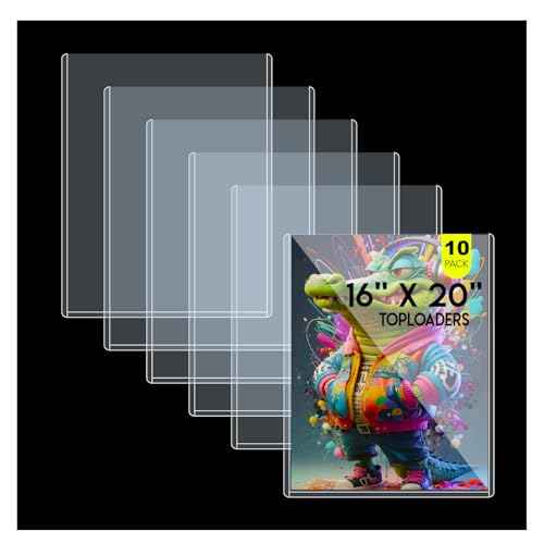 16x20 Toploaders 10ct - Ultra Durable Poster Protectors for Graphic Art, Photos, Crystal Clear PVC, Archival-Safe, Fit 16x20 Inch Sheets
