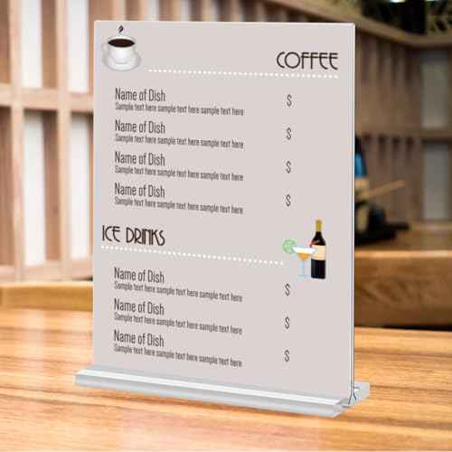 6 Pack 8.5 x 14'' Acrylic Sign Holder, Clear Acrylic Picture Frame Table Menu Holder Double Sided T Shape Poster Acrylic Frame for Wedding Party Office Restaurant Hotel (6)