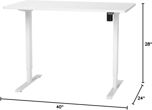 FLEXISPOT EN1 Electric Height Adjustable Standing Desk - 40"x24" Seamless White Desktop for Home Office & Multi-Monitor Setups