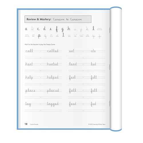 Learning Without Tears Cursive Success Student Workbook, Age 9+, 4th Grade+, Handwriting Practice, Writing Book, School & Home, Language Arts, Tutoring, Sensory