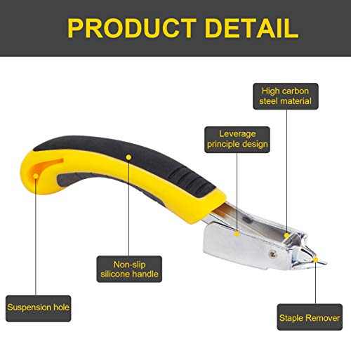 Heavy Duty Staple Remover with Ergonomic Handle for Furniture & Carpets