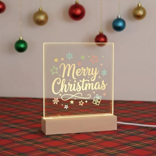 Warm LED Acrylic Dry Erase Board 5.9x5.9 Inch for Office & Home Notes