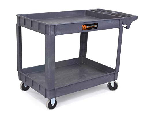 WEN 500-Pound Capacity Utility Cart, 46 x 25.5 In., 2 Shelves, 5 in Casters