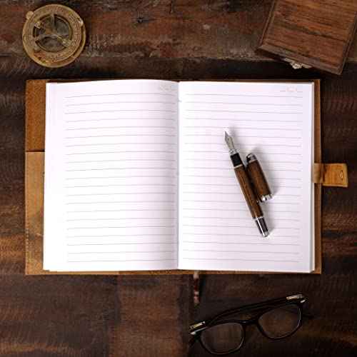 Refillable Leather Journal Lined Notebook, Bible Journal Psalm 46v10 Embossed Bible Verse | Christian Journal, Refillable Notebook for Men and Women Pen Holder & Card Slots, 200 Pages, 9 x 6 Inches