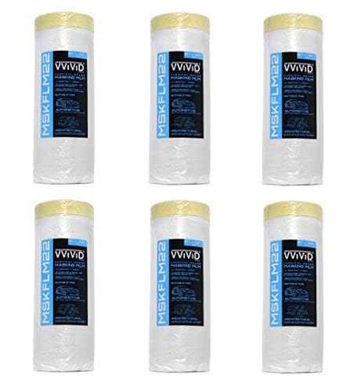 VViViD Chemical Grade Heavy-Duty Self-Adhesive Tape and Drape Masking Film Plastic Drop Cloth (12 Pack (60" x 108ft))