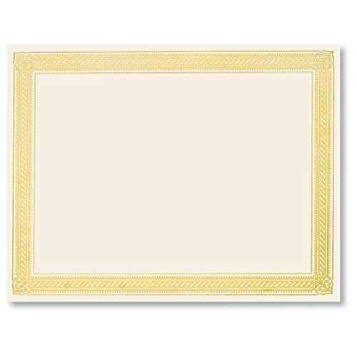PaperDirect Gold on Cream Elite Specialty Certificates, 8¨ö x11, Foil Accents, 50 Count, Certificates And Awards Paper, For School, Work, Diplomas & Award Certificates