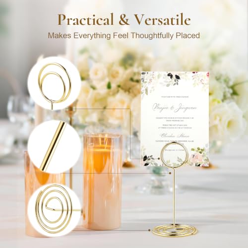 25-Pack Metal Table Number Holders for Weddings & Events