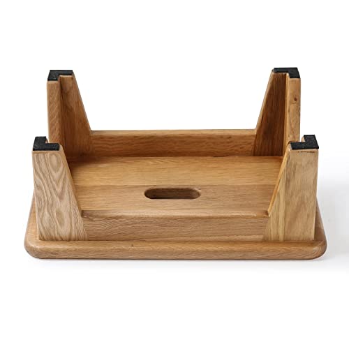 Oak Step Stool 6.5" High - Solid USA Oak, No Assembly, Non-Slip Mat, Natural Color
