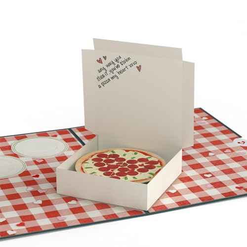 Lovepop Everyday Pop-Up Card for Her, Him - 3D Love Novelty Greeting Cards - Pizza Stolen a Pizza My Heart - 5" x 7" - Blank Notecard & Envelope Included