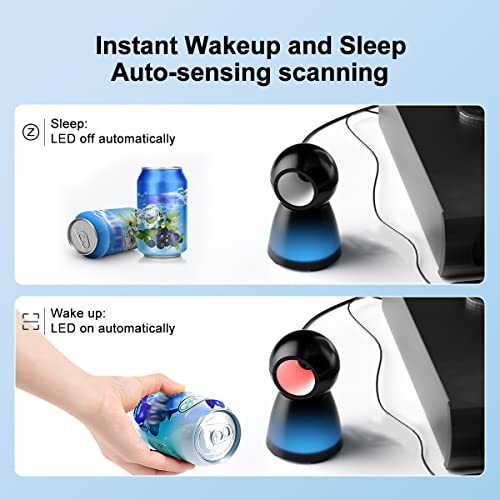 Handsfree 2D QR Barcode Scanner, TEEMI USB Wired Omnidirectional Desktop Bar Code Reader Scanner Screen Scanning CMOS Imager Presentation Bar Code Reader Compact Size, TMSL-73