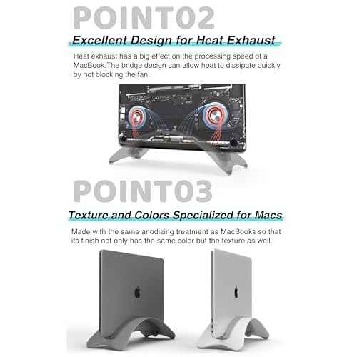 | BridgeStand for MacBook Aluminum Vertical Laptop Desk Stand (Space Gray)