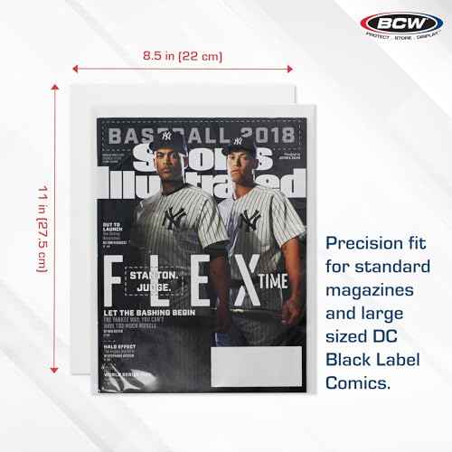 BCW Magazine Backing Boards 8.5" x 11" ? 100 Pack | 24pt Acid-Free Boards for Comics, Fabric Storage, Crafts & Collectibles | Precision Cut for Archival Protection