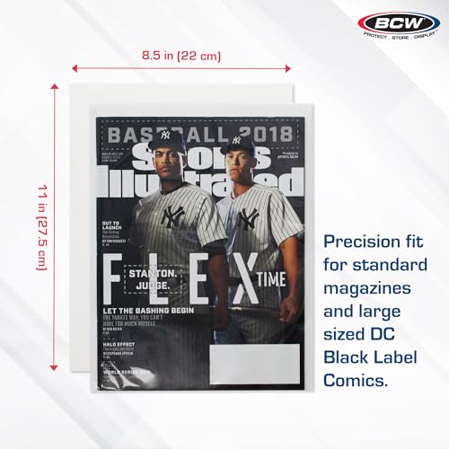 BCW Magazine Backing Boards 8.5 x 11 Inches, Acid-Free, 100 Pack - Boards