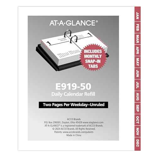 AT-A-GLANCE 2026 Desk Calendar Refill, Daily, 3" x 3-3/4", Mini, Loose-Leaf (E9195026)
