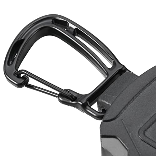 Heavy Duty Retractable Badge Reel with 32-Inch Steel Cord & Carabiner - 2 Pack
