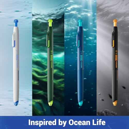 WRITECH Retractable Gel Ink Pens: 8ct Black Ink 0.5mm Fine Point Tip Click Pen for Smooth Writing Journaling Note Taking Sketching No Smudge & Smear