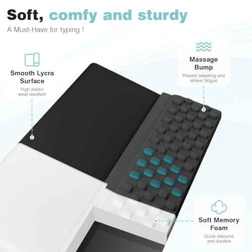 Ospelelf Keyboard Stand with Wrist Rest Comfortable Ergonomic Riser Holder Pad for Typing Black Gray