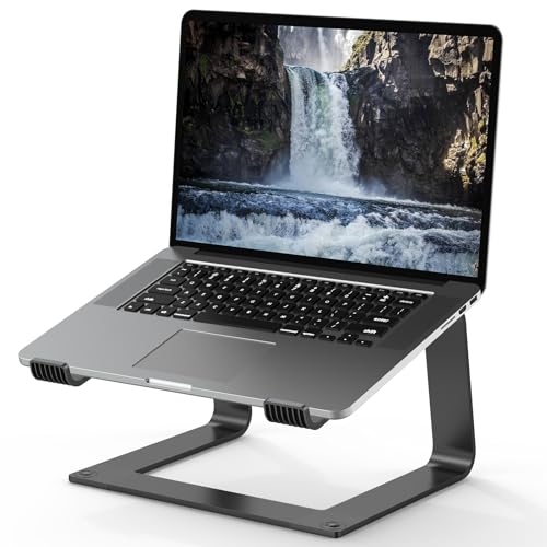 Ergonomic Aluminum Laptop Stand for Desk, 10-15.6 Inch Compatibility