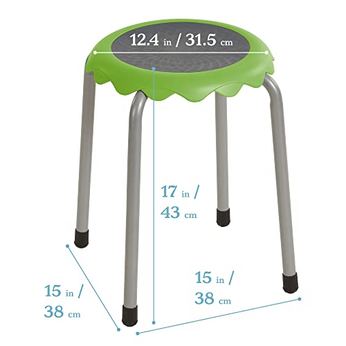 ECR4Kids Daisy Stackable Stool Set, Flexible Seating, Assorted, 8-Piece