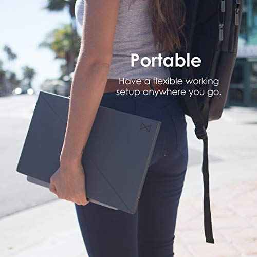 DesignNest Levit8 Portable Standing Desk Work Station Foldable Sit to Stand Laptop Riser, Easy flat to Raised surface Converter, Origami home, office Travel (Medium)