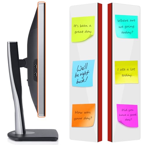 2-Pack FaitAtten 11.8'' Clear Frameless Monitor Sticky Note Boards - Side Panel Memo