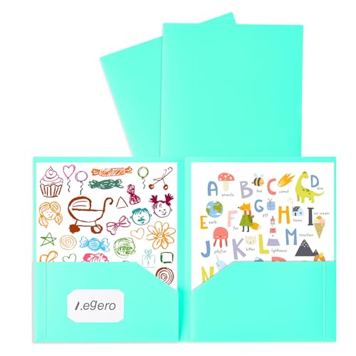 Aegero 7 Pack Plastic Pocket Folders - Sweet Colors, Letter Size, Durable Office & School Organizer