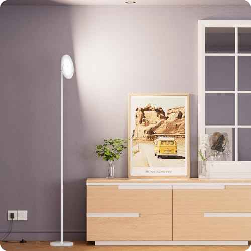 Dimmable Floor Lamp with Remote£¬Floor Lamps for Living Room Bedroom Office£¬Adjustable Brightness (10%-100%)and Color Temperature (3000k- 6000k )£¬Standing Lamp Tall Lamp with Foot Switch (white)