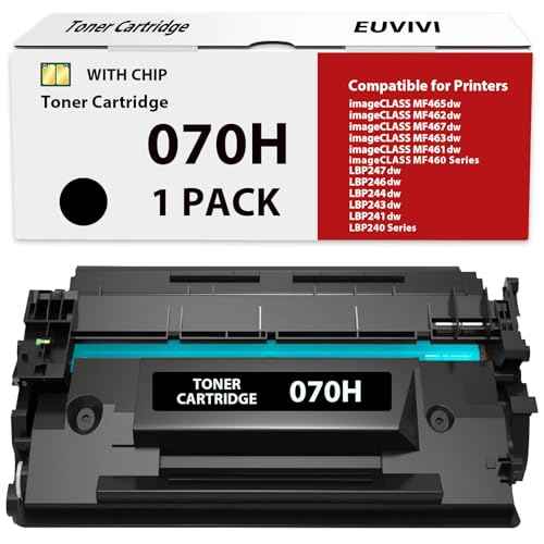 070H Toner Cartridge Compatible for Canon 070H 070 Toner Cartridge for imageCLASS MF462dw MF465dw LBP246dw LBP247dw Printer High Yield 9,500 Pages 1 Pack