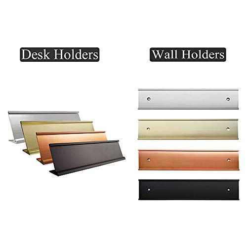 Personalized Office Engraved Name Plate With Wall or Desk Holder 2"x10"