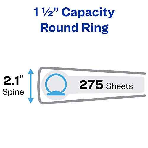 Avery Economy View 3 Ring Binder, 1.5" Round Rings, 1 Black Binder (05725)