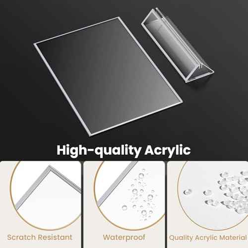8X10 Sliver Picture Frames Acrylic Sign Holder Double-Sided 8X10 Sliver Frames for Menu Holder Wedding Table Number Holder Christmas Photo Frames with Clear Sticky Dots -6 Pack