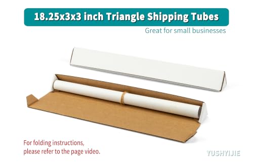 YUSHYIJIE 25-Pack 18.25x3x3 Inch Triangular Shipping Tubes for Artwork & Documents