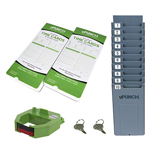 uPunch HN1500 Employee Time Clock System Bundle with 100 Cards & Ribbon