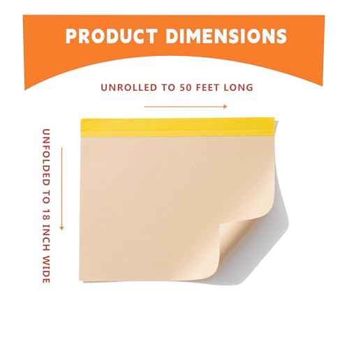 Painter's Pre-Taped Masking Paper and Masking Tape in one Kraft Paper Roll 10 Pack 18" x 50 Feet(Each roll) Total 500 feet Paper is PRE-Folded Painters Paper with Tape