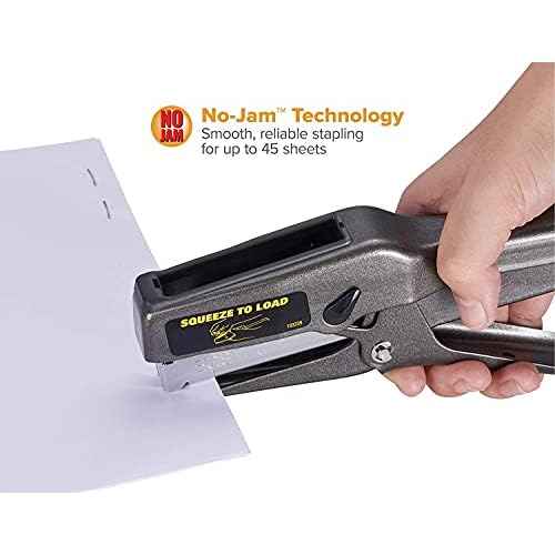 Bostitch Office B8 Plier Heavy Duty Stapler with 1250 1/4" Staples - Full Strip Metal Bostitch Stapler for Cardboard, Paper and Fabric (45 Sheet Capacity)