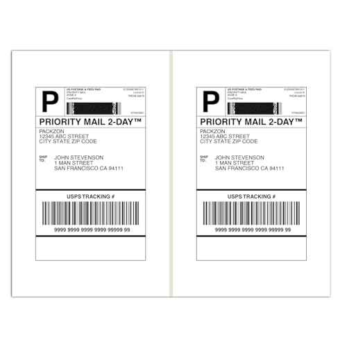 Shipping Labels with Self Adhesive, Square Corner, for Laser & Inkjet Printers, 8.5 x 5.5 Inches, White, Pack of 500 Labels