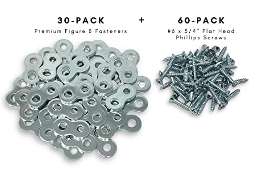 Heavy Duty 12-Gauge Table Top Fastener Clips – 30 Pack with #6 Screws, Balsam Point Workshop