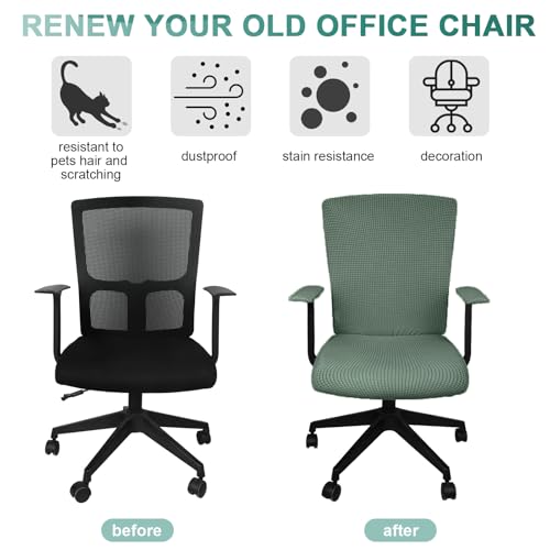 Tatuo 3 Pcs Office Chair Armrest Covers – Large Waffle Green Edition