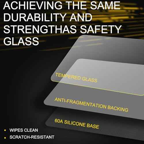 Tempered Glass Gaming Mouse Pad, Ultra-Smooth Micro-Etched Surface - Professional Esport Mouse Mat with Non-Slip Silicone Base - Dirt and Scratch Resistant 450x400mm (White)