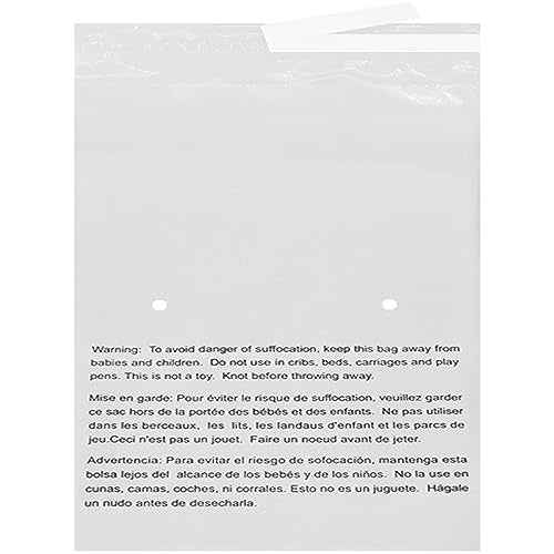 24" X 24¡± (5 Count) Self Seal Clear Poly Bags with Suffocation Warning for Packaging, Shipping, FBA Storage - Permanent Adhesive