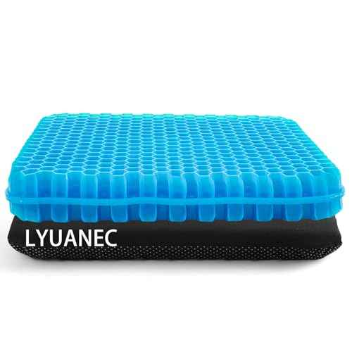 Gel Seat Cushion for Long Sitting - 16.5" x 14.5" x 2.4" (Extra Thick£¦Soft) Gel Cushion for People Over 185 lbs, Pressure Relief Cushion for Office Chair, Egg Cushions for Wheelchair, Gel Pad for Car