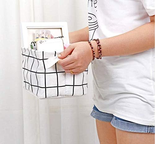 Tamicy Mini Storage Baskets - Versatile Canvas Organizers for Makeup, Books & Toys | Pack of 5, 8x6x5.5 Inch